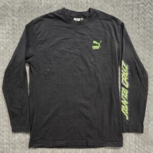 Puma x Santa Cruz Collab Skateboard Shirt Mens‎ Size Small Long Sleeve Black